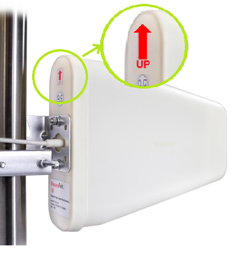 arrow on the directional antenna